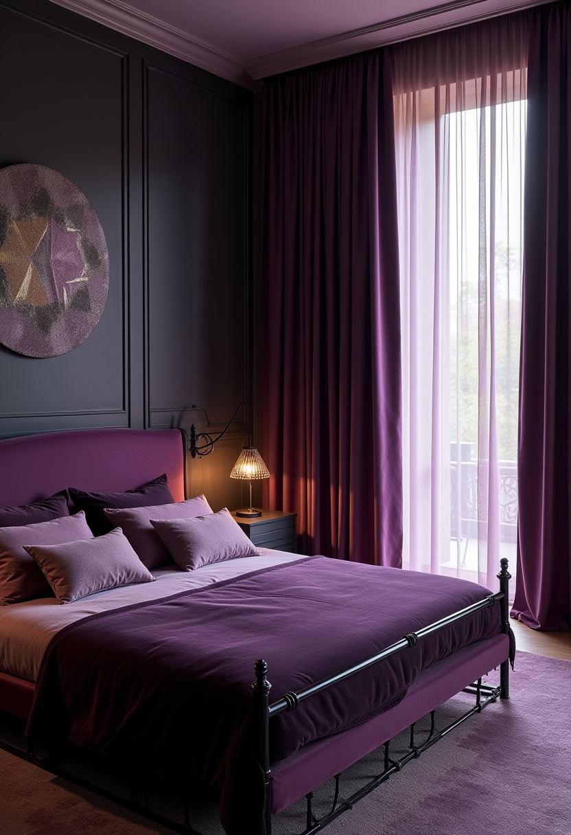 Black And Purple Bedroom Ideas 1