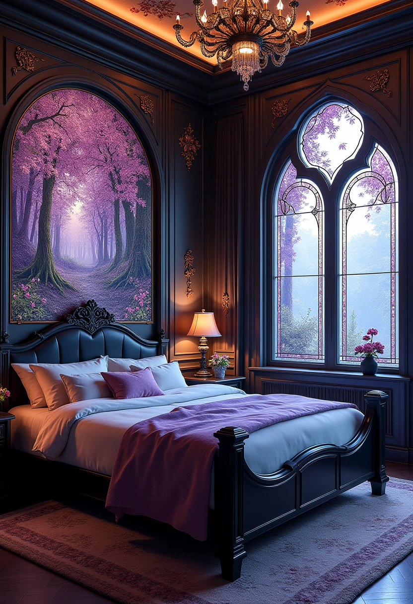 Black And Purple Bedroom Ideas 19