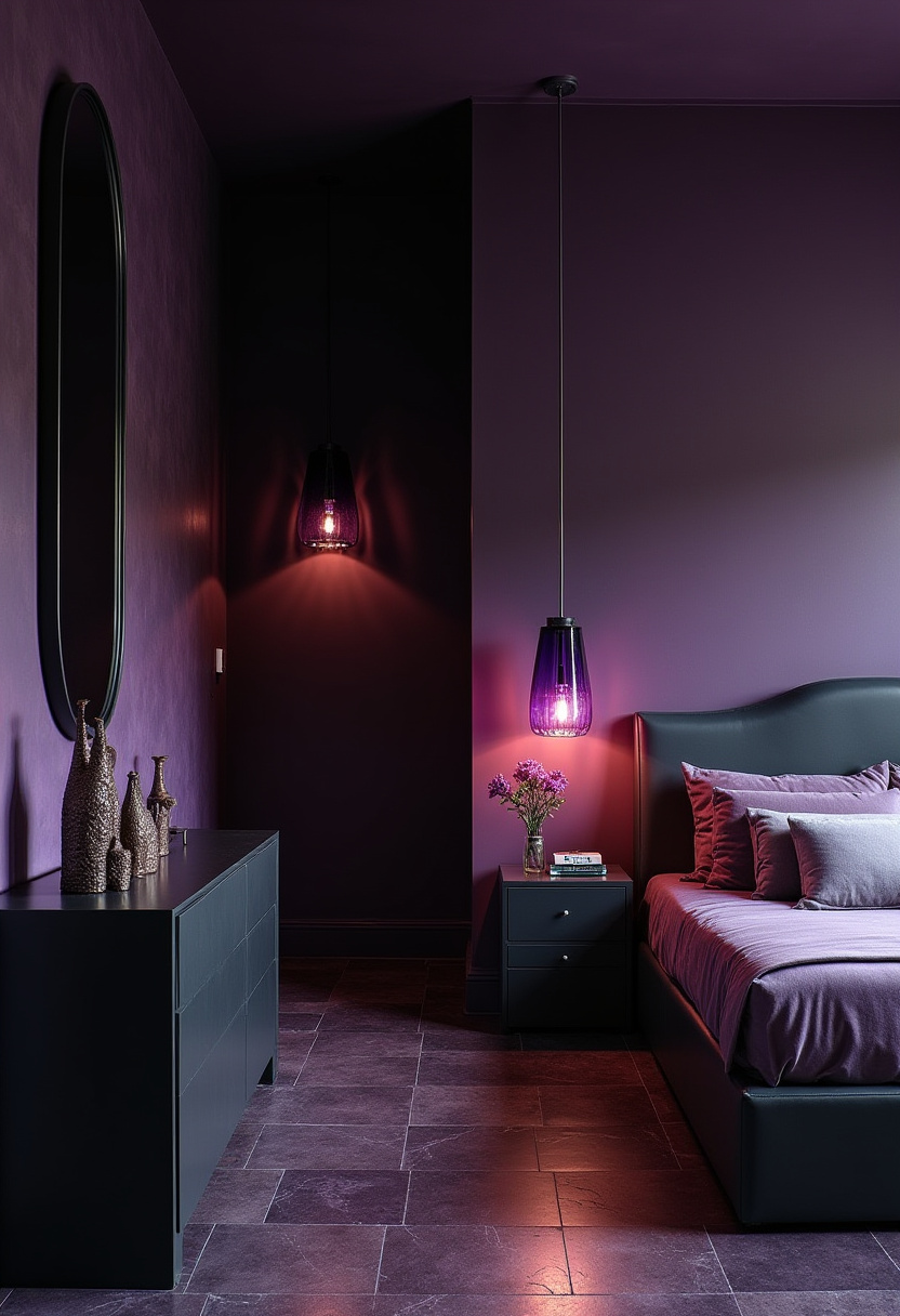 Black And Purple Bedroom Ideas 2