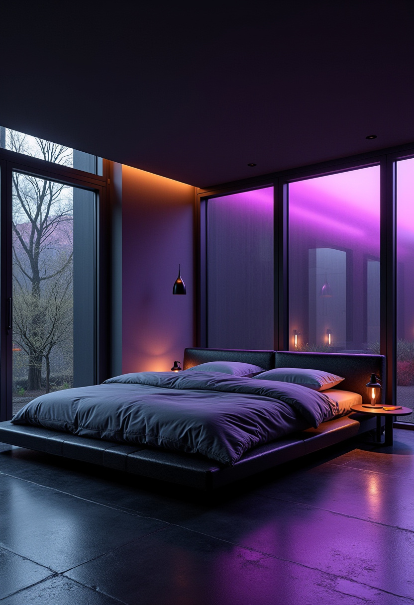 Black And Purple Bedroom Ideas 21