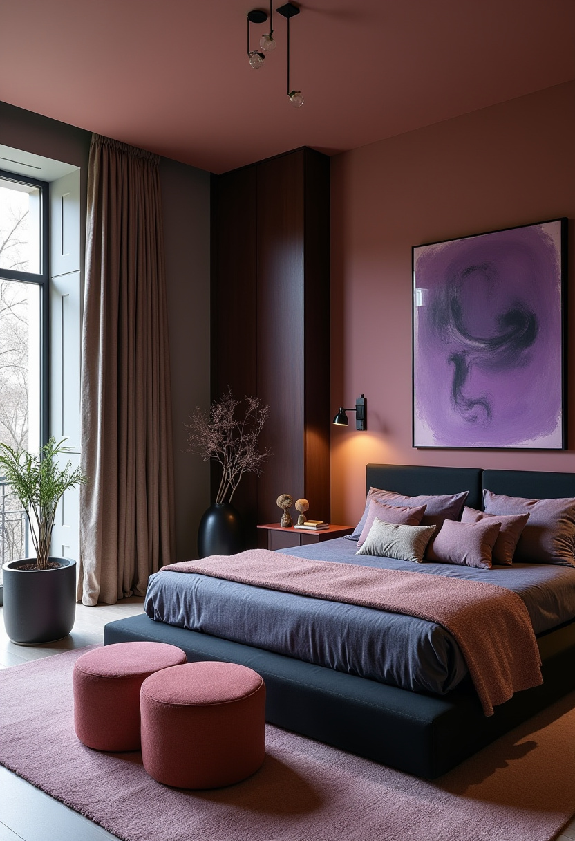 Black And Purple Bedroom Ideas 24