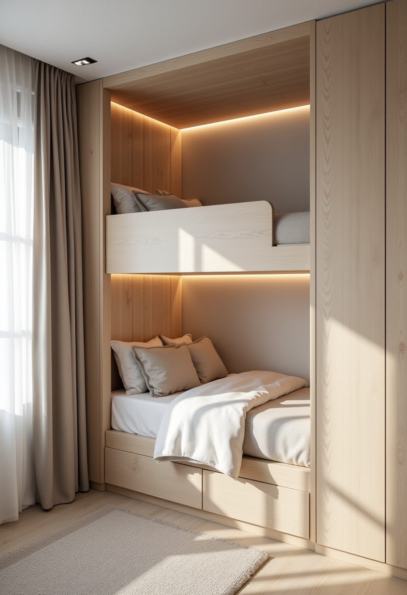 Built In Bunk Beds Small Room 1