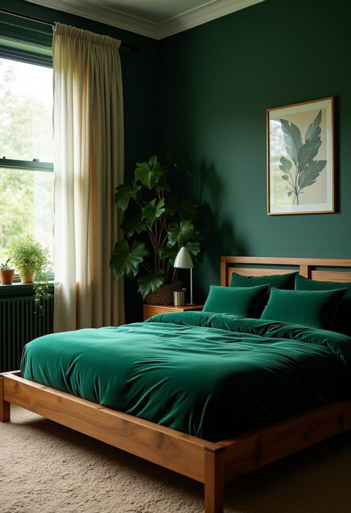 Dark Green Aesthetic Bedroom 1