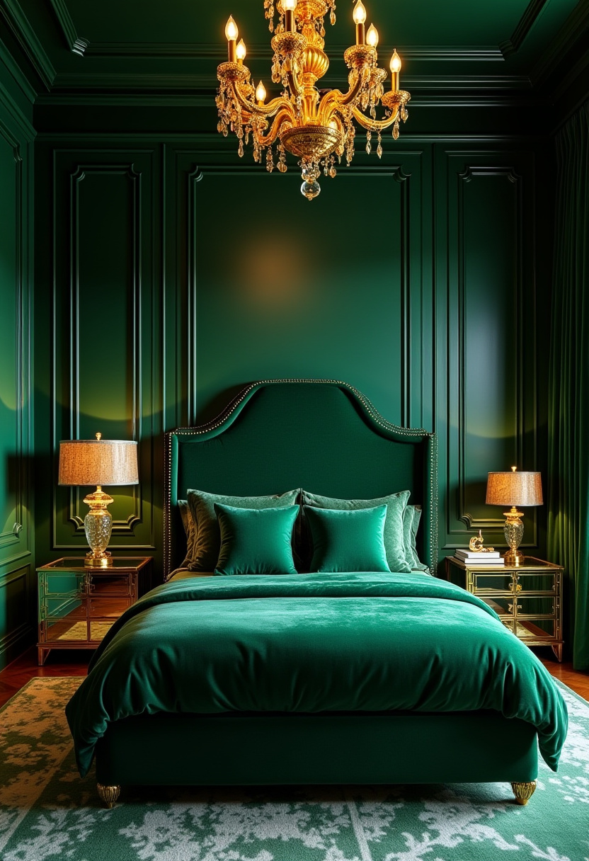 Dark Green Aesthetic Bedroom 13