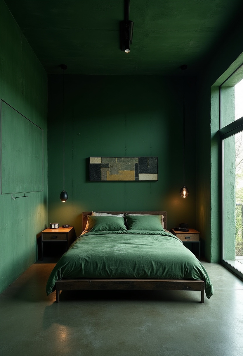Dark Green Aesthetic Bedroom 17