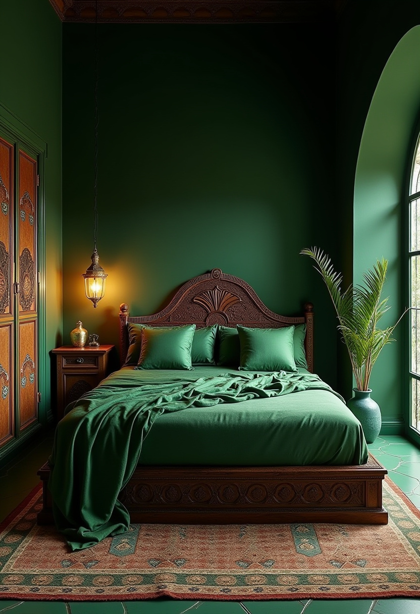 Dark Green Aesthetic Bedroom 18