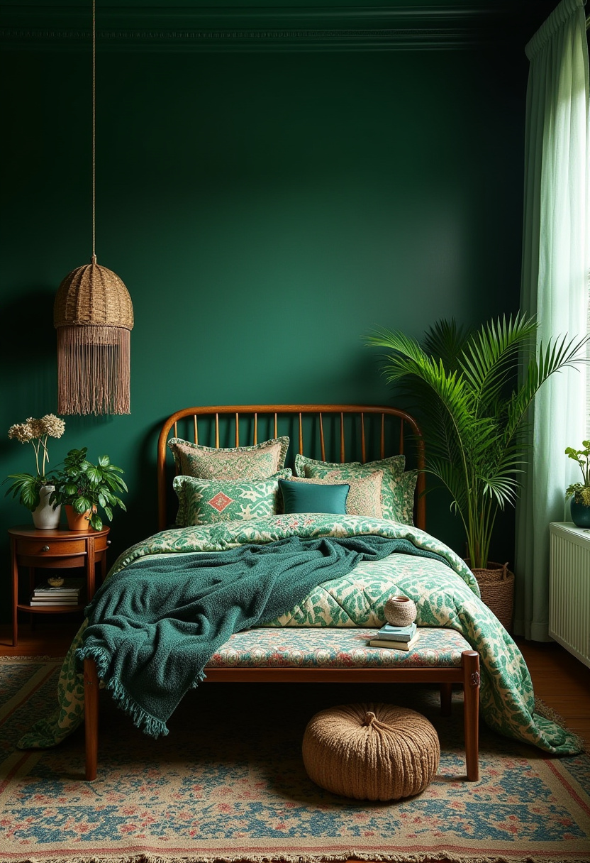 Dark Green Aesthetic Bedroom 20
