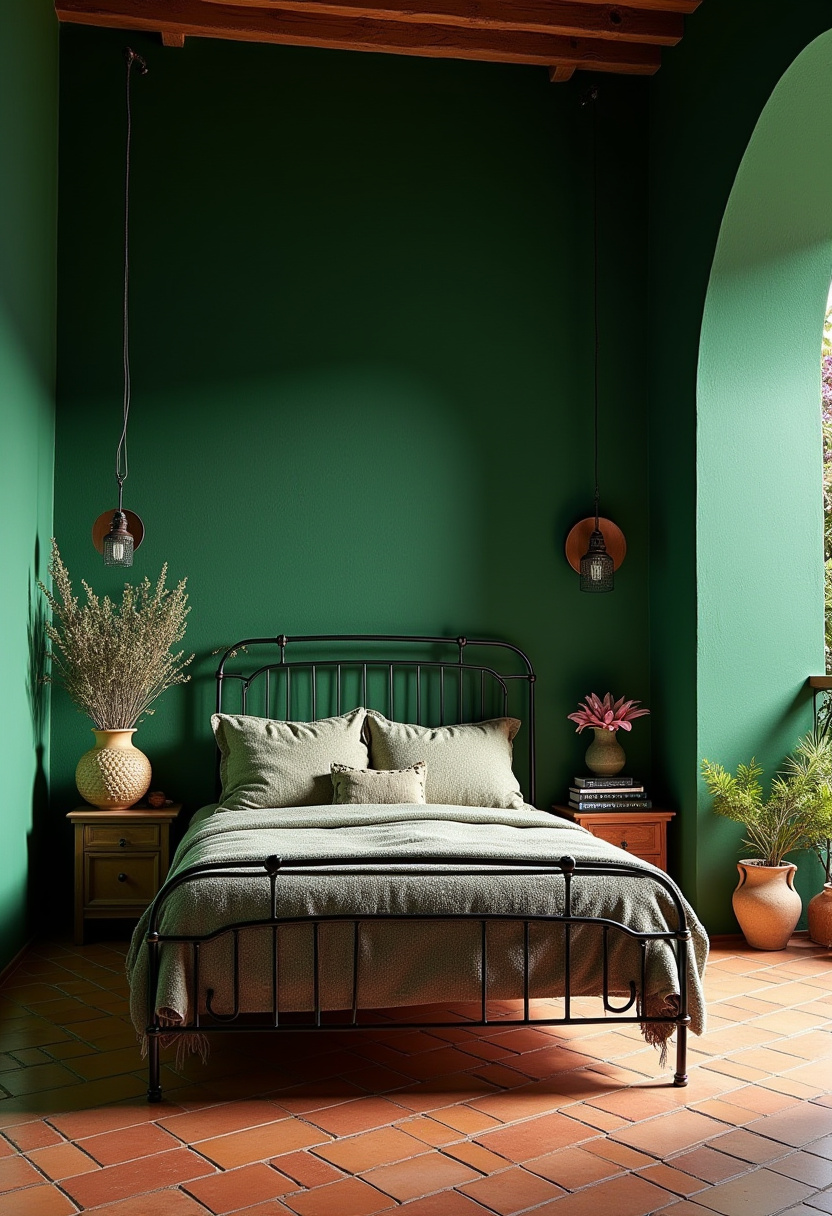 Dark Green Aesthetic Bedroom 26
