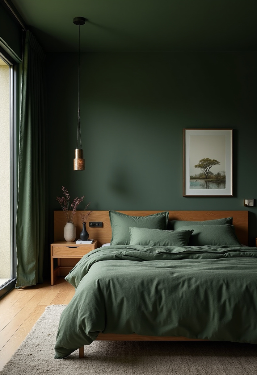 Dark Green Aesthetic Bedroom 27
