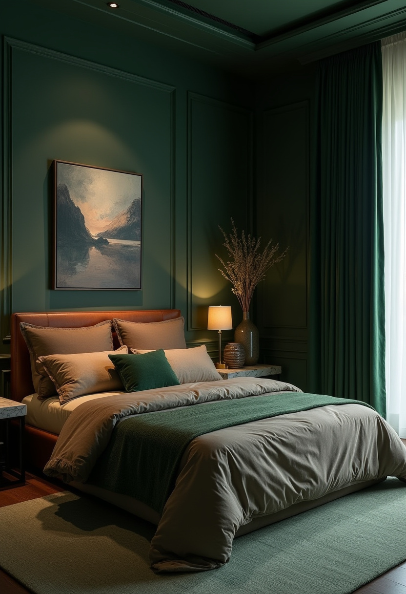 Dark Green Aesthetic Bedroom 3