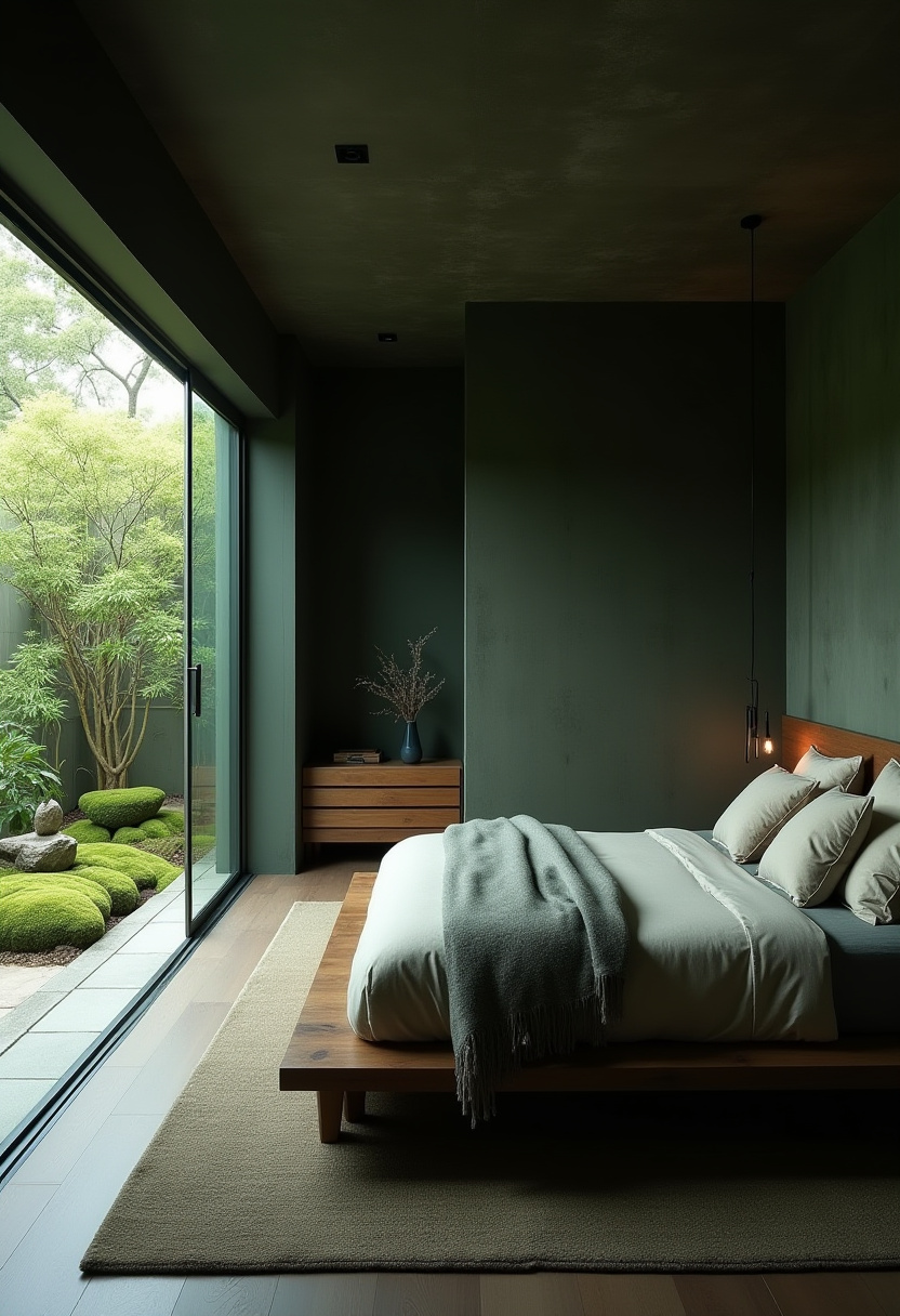 Dark Green Aesthetic Bedroom 8