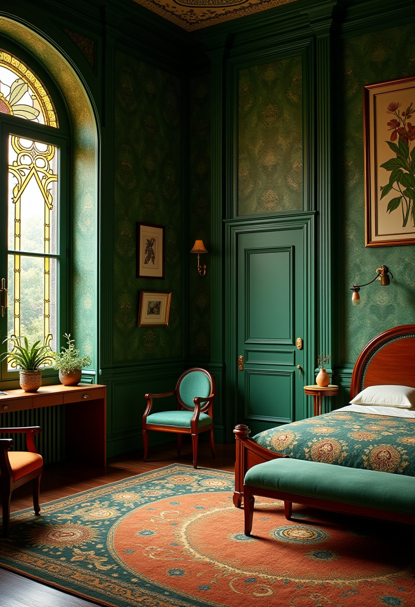 Dark Green Aesthetic Bedroom 9