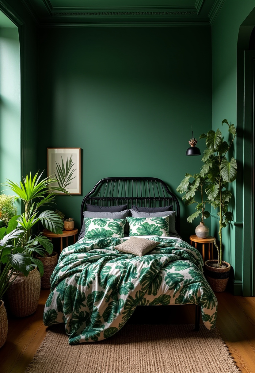 Dark Green And Black Bedroom 27