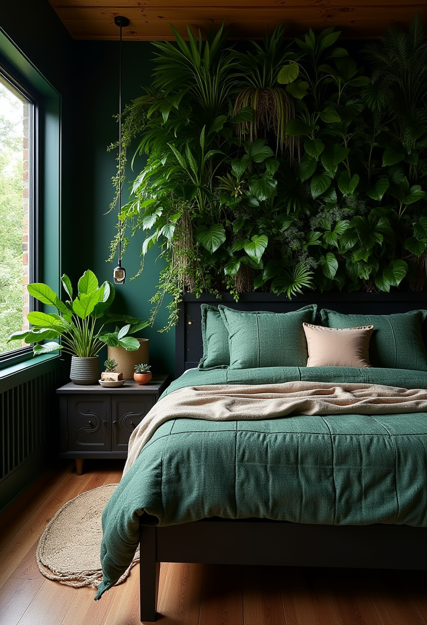 Dark Green And Black Bedroom 5