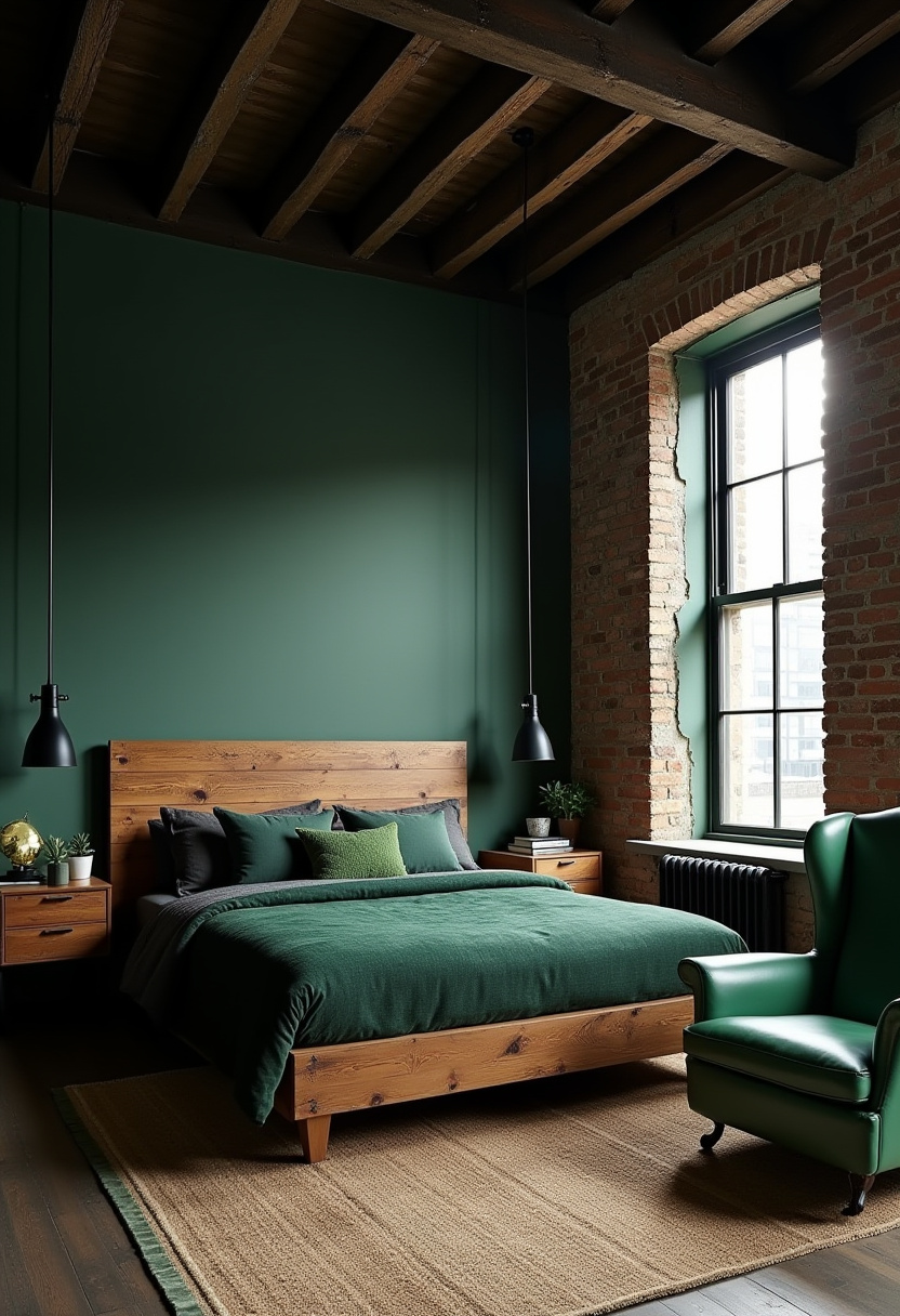 Dark Green And Black Bedroom 7