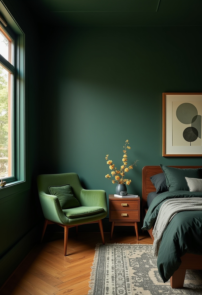 Dark Green And Black Bedroom 8