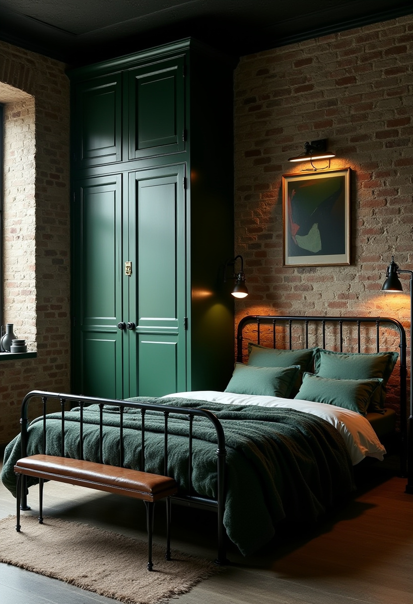 Dark Green Moody Bedroom 12