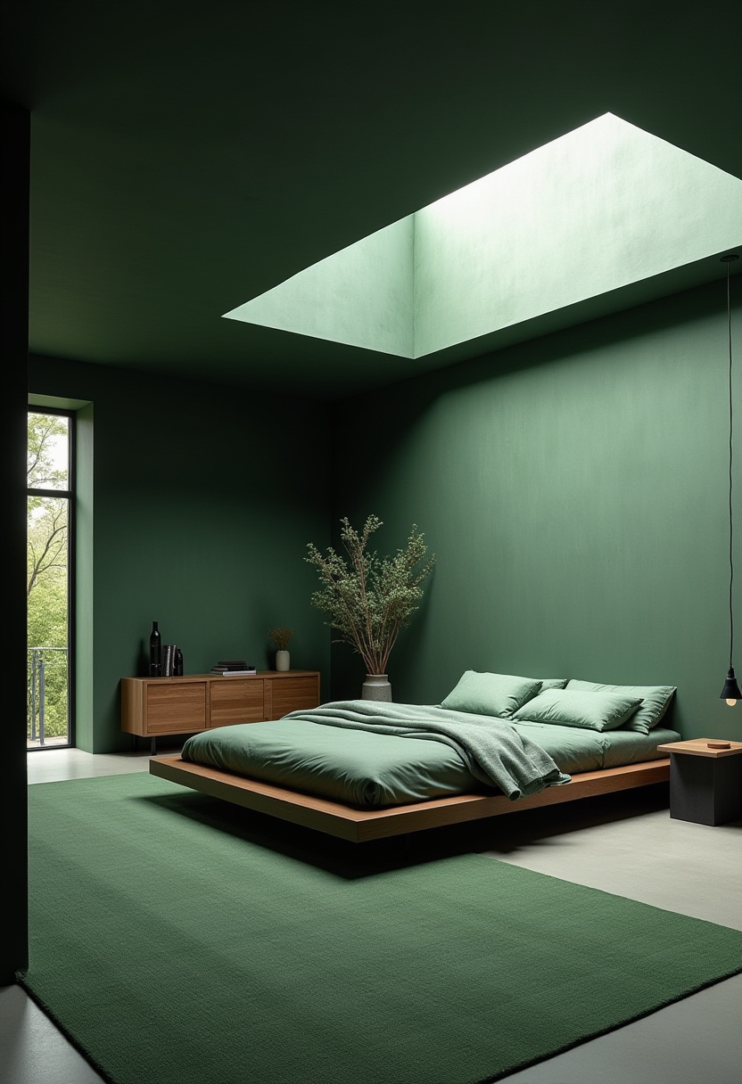 Dark Green Moody Bedroom 18