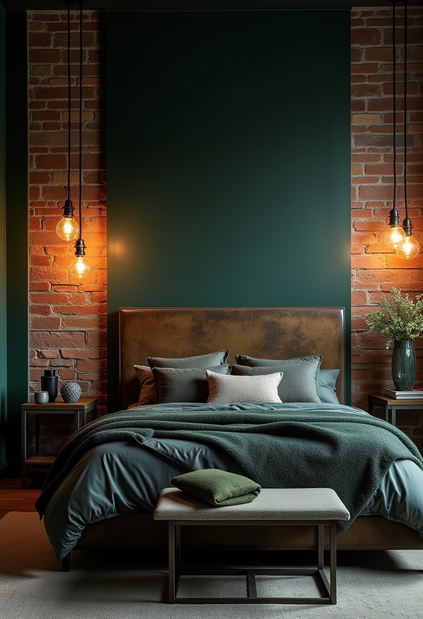 Dark Green Moody Bedroom 2