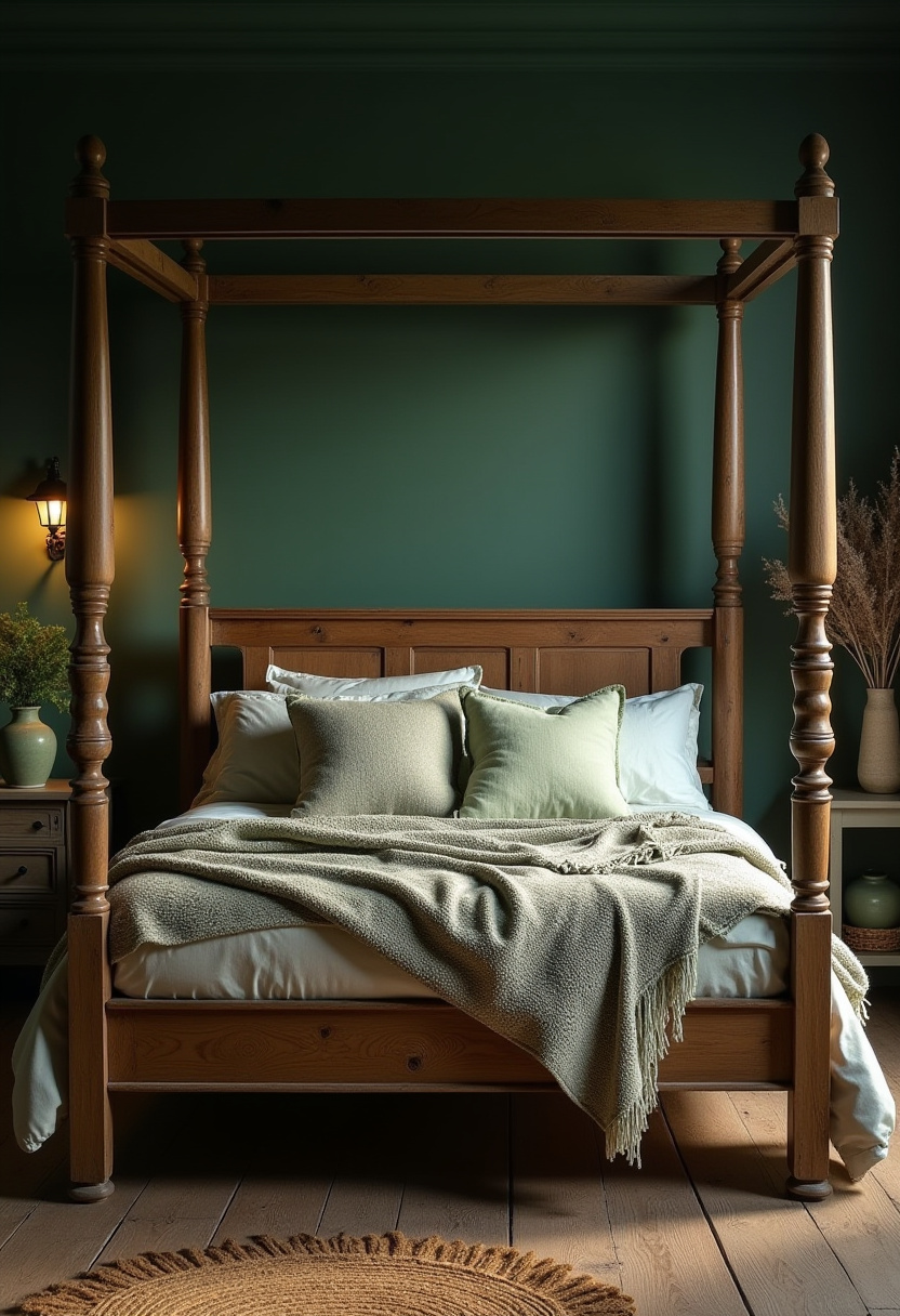Dark Green Moody Bedroom 23