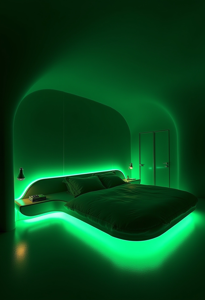 Dark Green Moody Bedroom 25