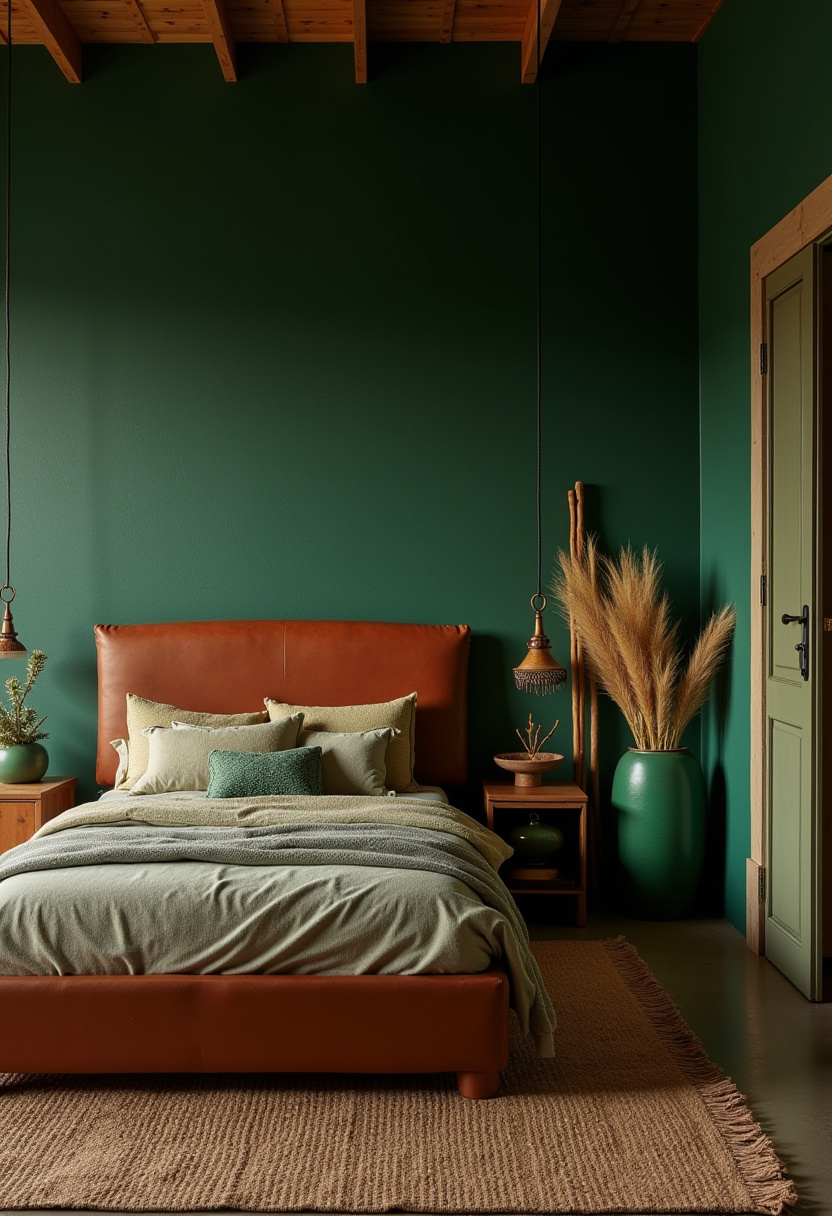 Dark Green Moody Bedroom 27