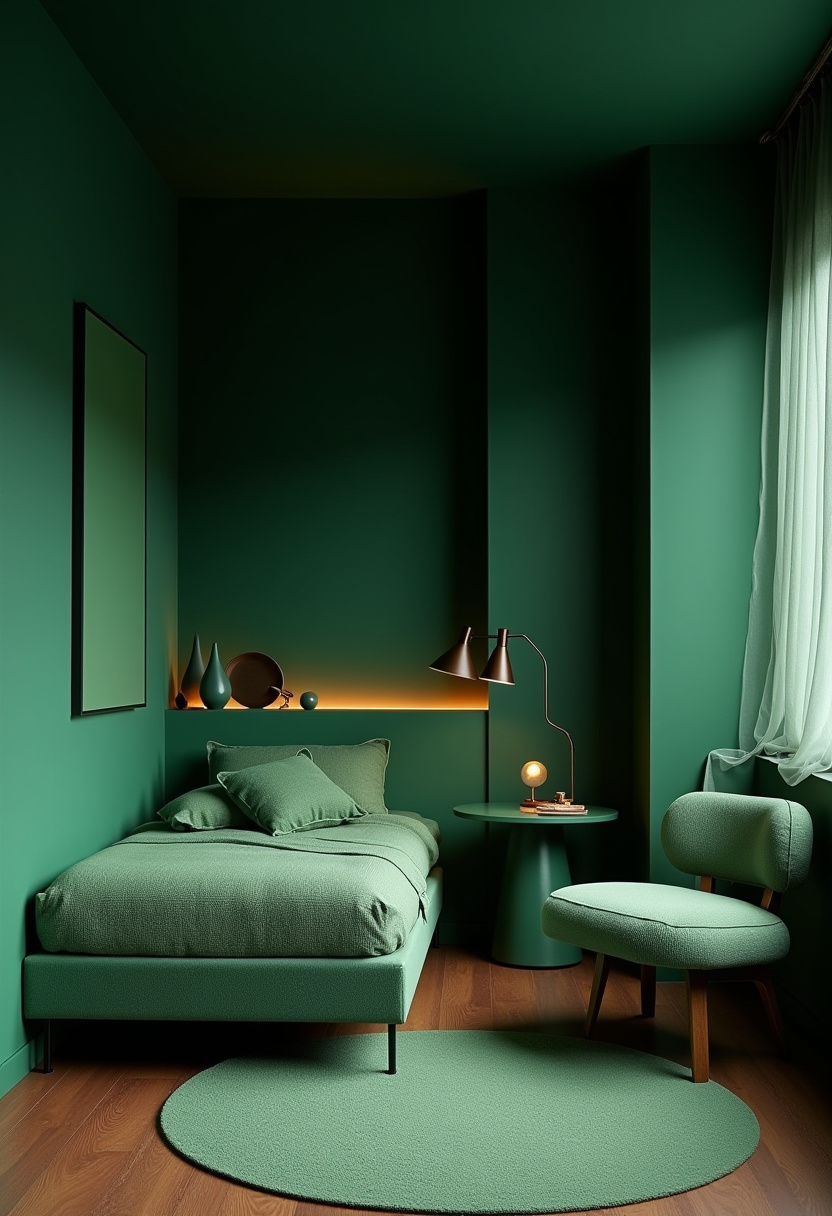 Dark Green Moody Bedroom 29