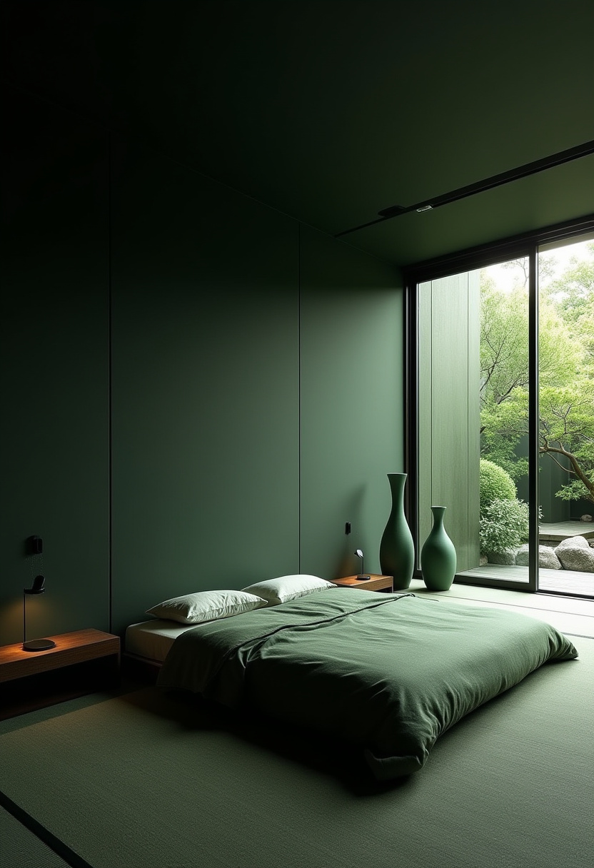 Dark Green Moody Bedroom 30