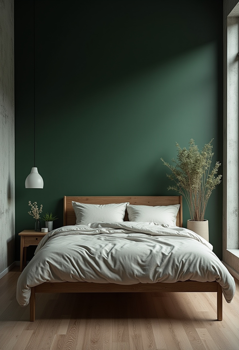 Dark Green Moody Bedroom 5