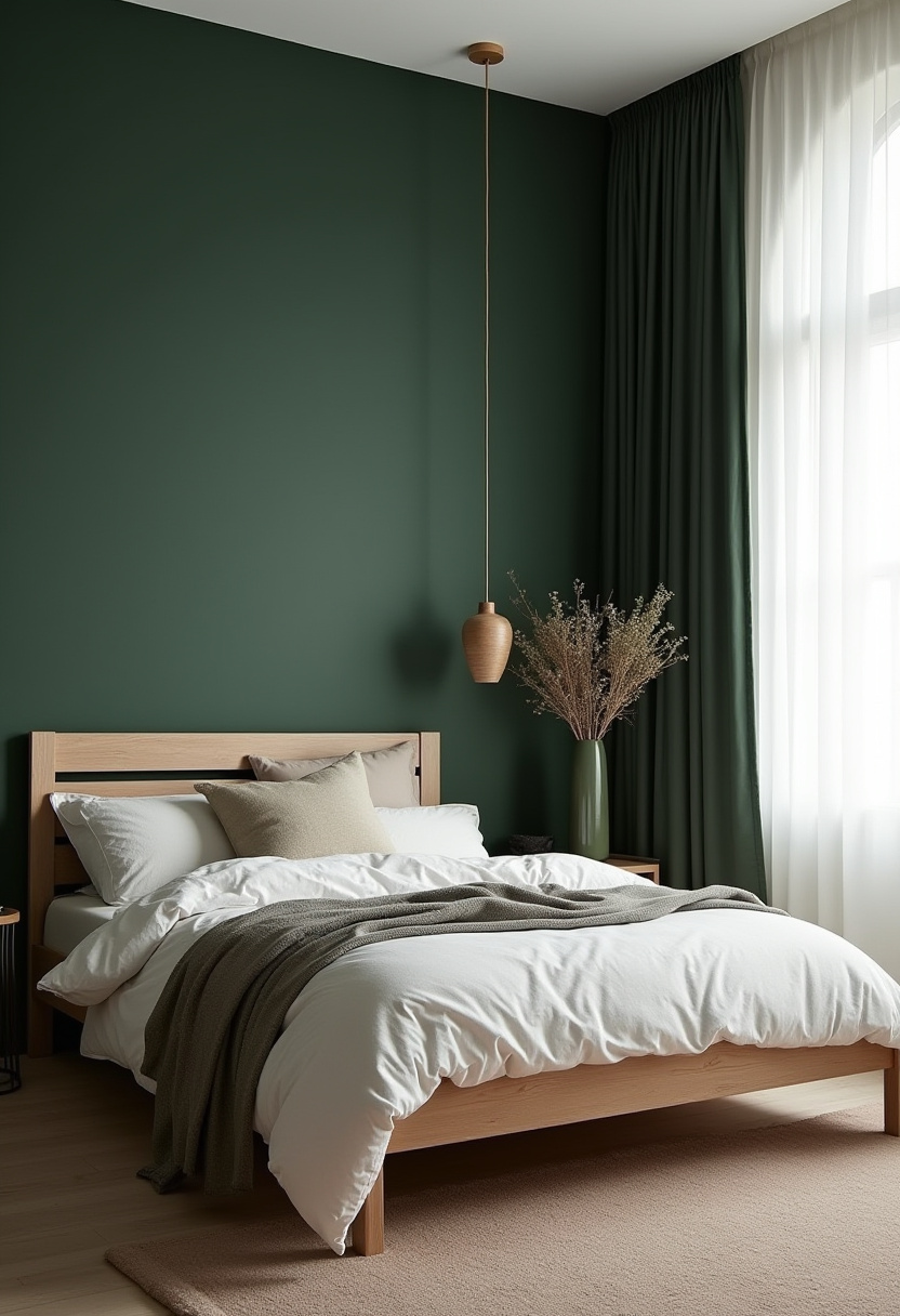 Dark Green Walls Bedroom 1