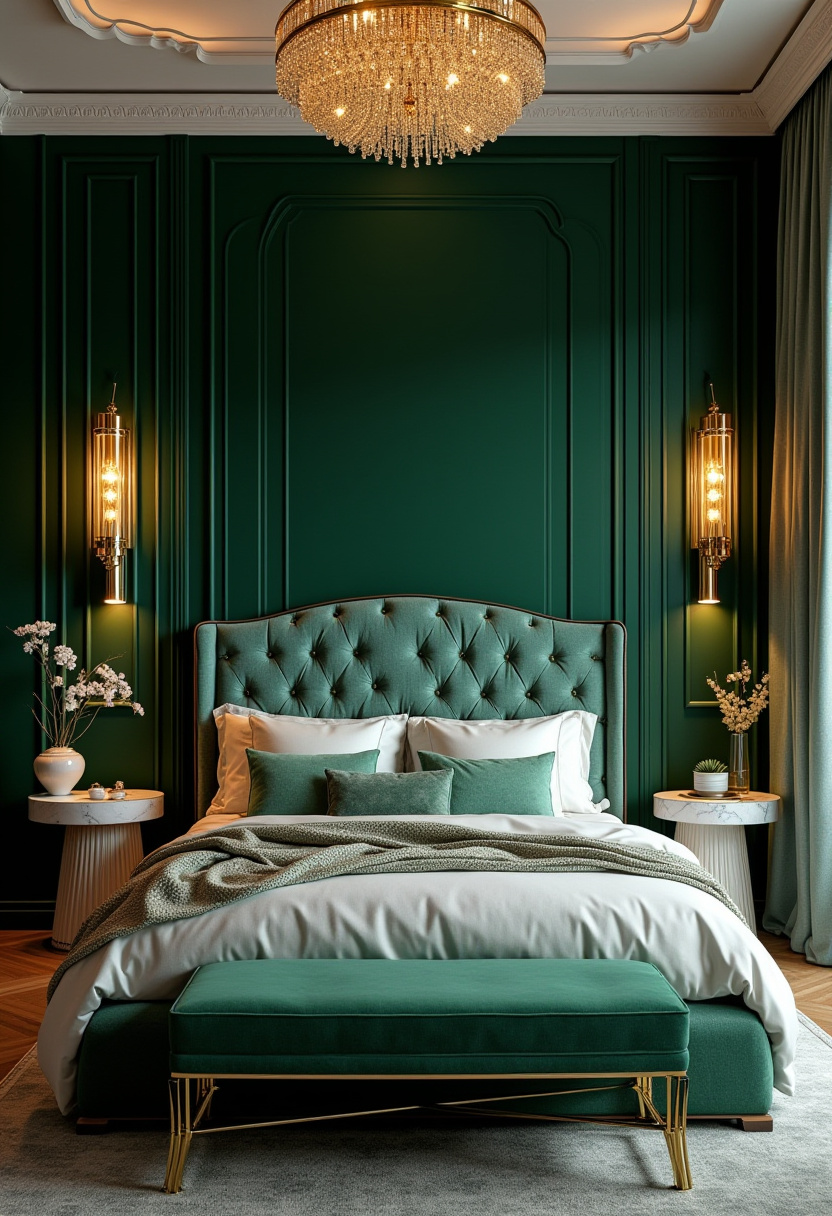 Dark Green Walls Bedroom 10