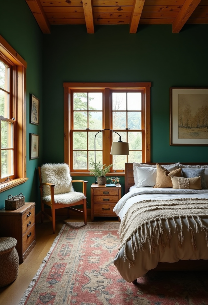 Dark Green Walls Bedroom 12