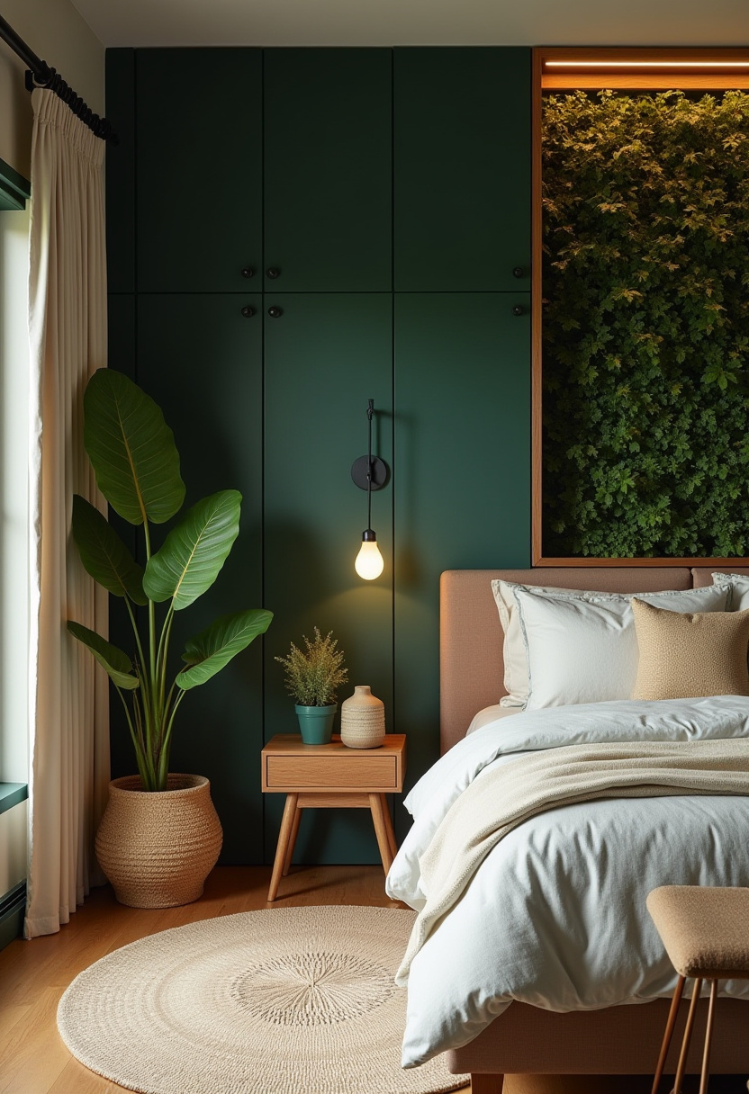Dark Green Walls Bedroom 16