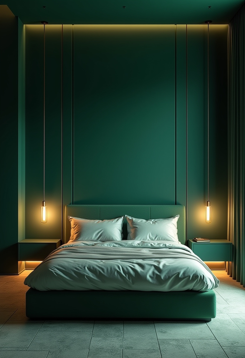 Dark Green Walls Bedroom 18