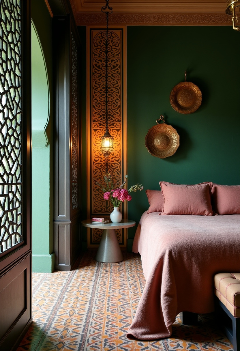 Dark Green Walls Bedroom 20