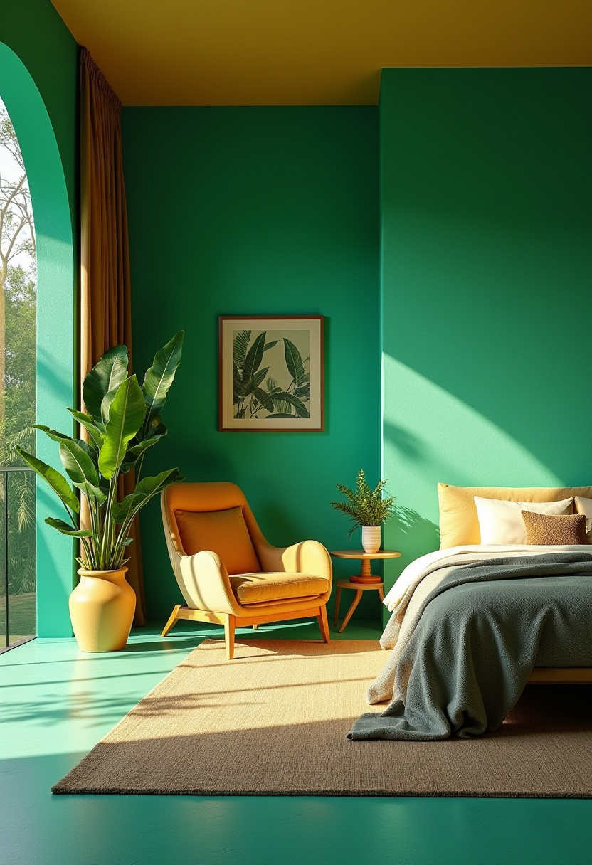 Dark Green Walls Bedroom 22