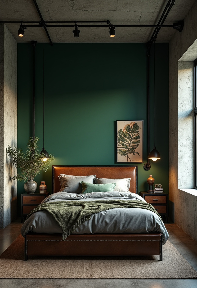 Dark Green Walls Bedroom 26