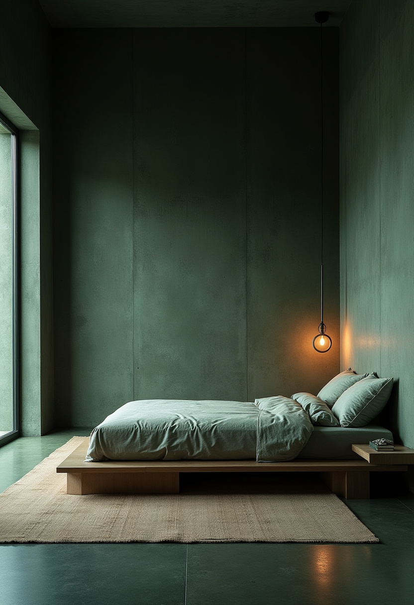 Dark Green Walls Bedroom 29