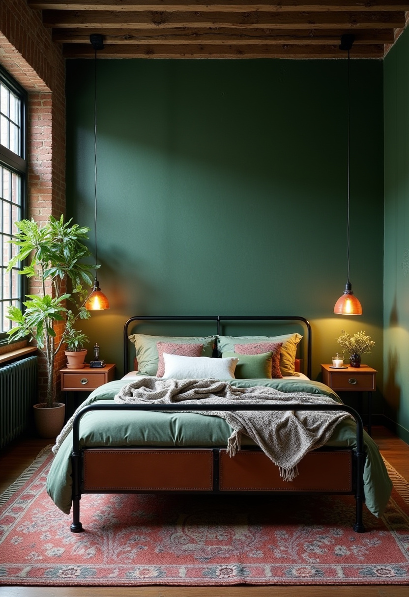 Dark Green Walls Bedroom 5