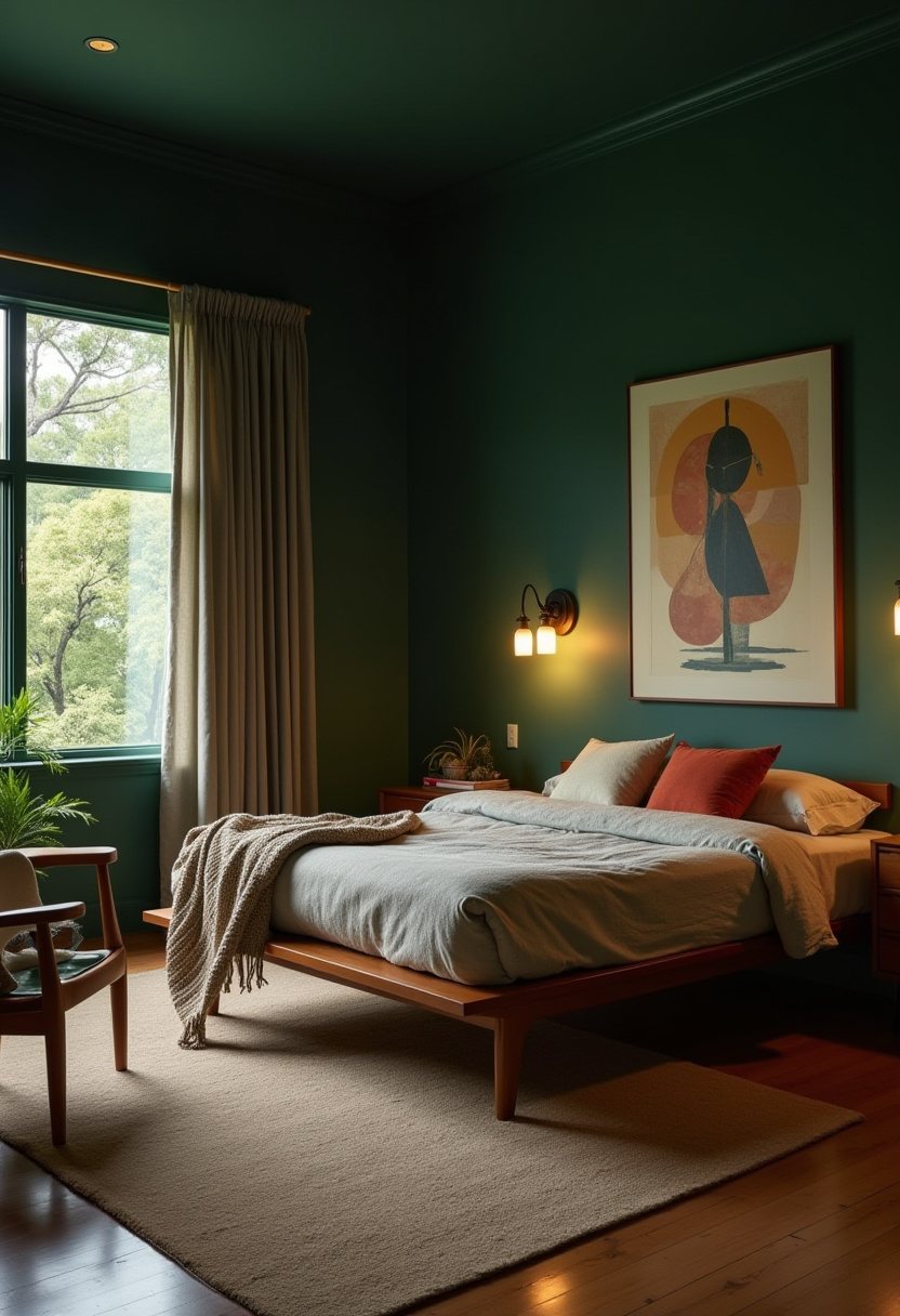 Dark Green Walls Bedroom 7