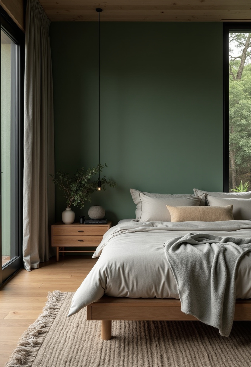 Dark Green Walls Bedroom 9