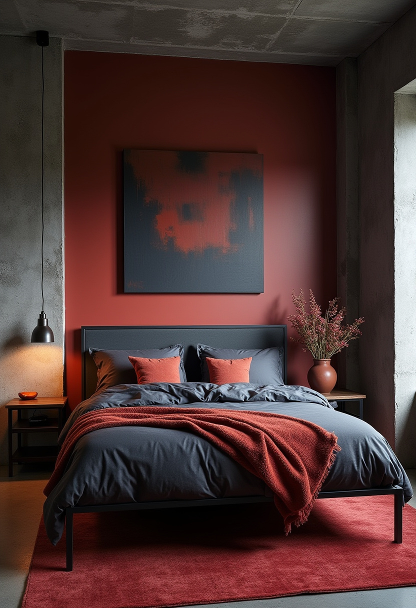 Dark Red Bedroom Ideas 17