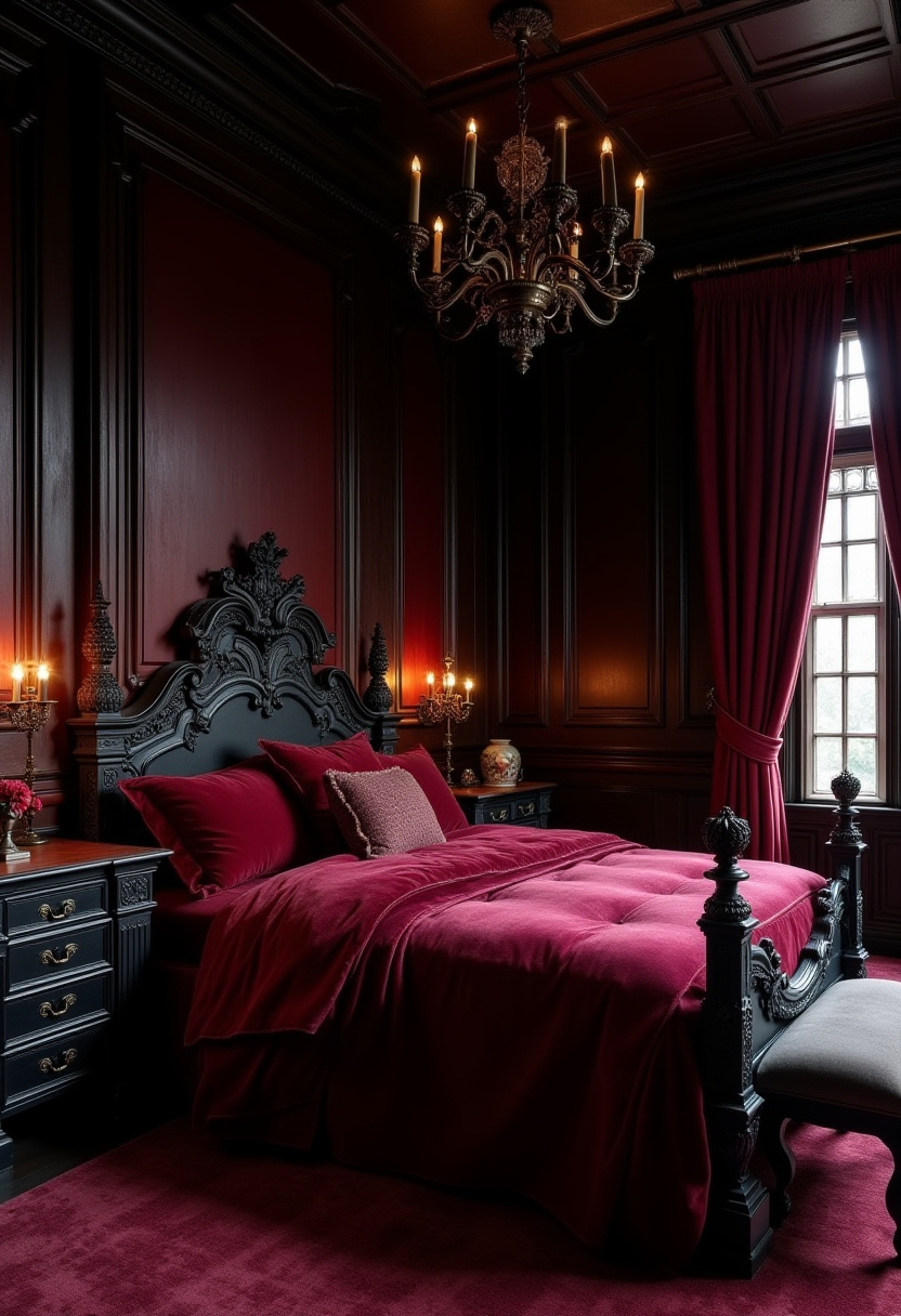 Dark Red Bedroom Ideas 26