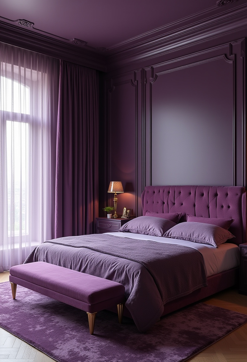 Deep Purple Bedroom 1