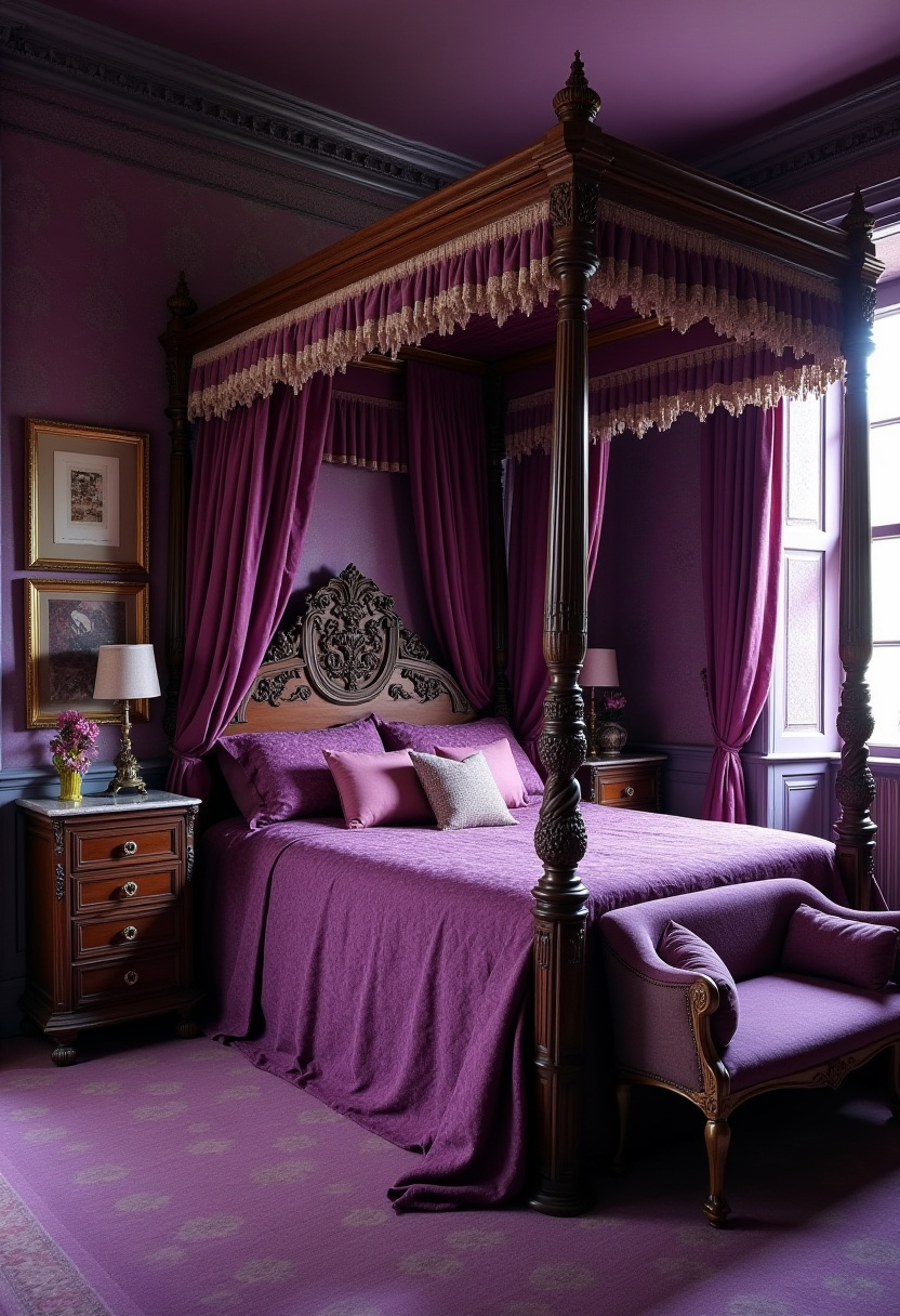 Deep Purple Bedroom 15