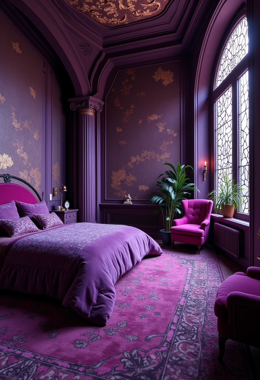 Deep Purple Bedroom 19