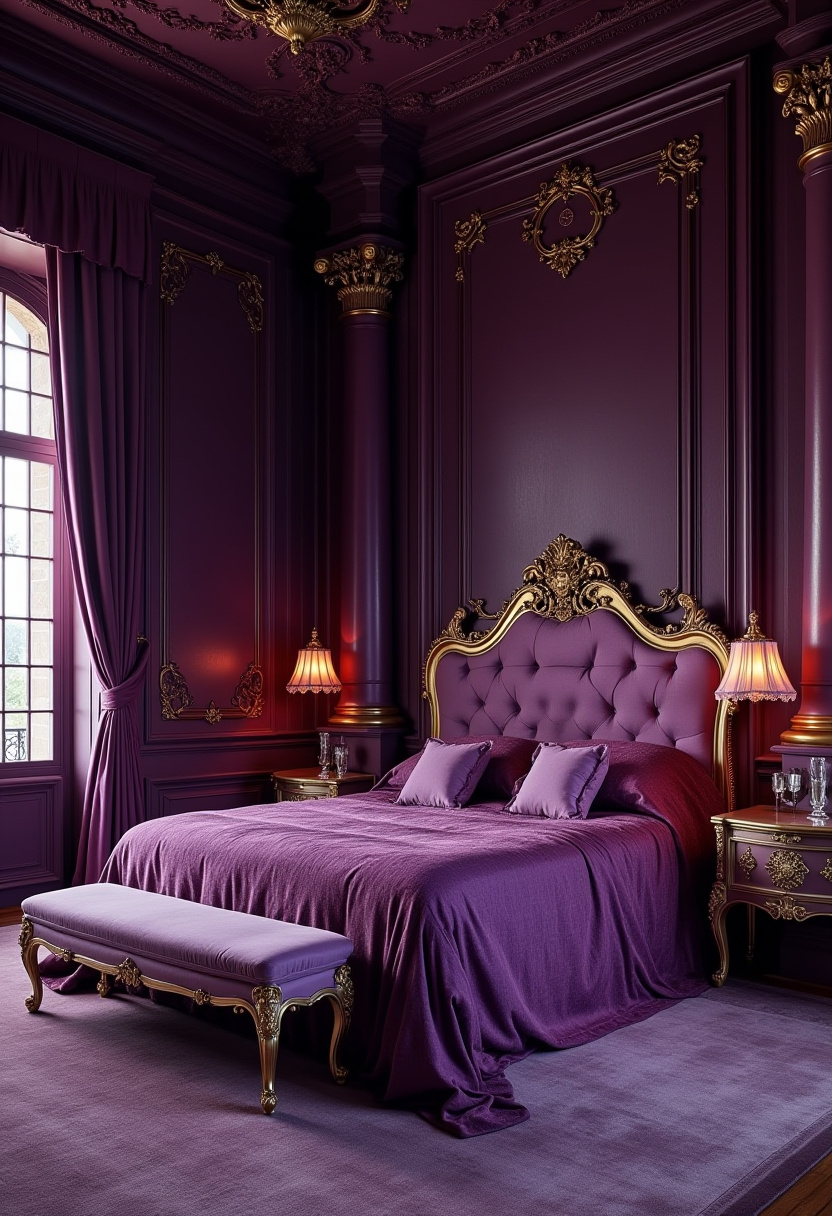 Deep Purple Bedroom 24