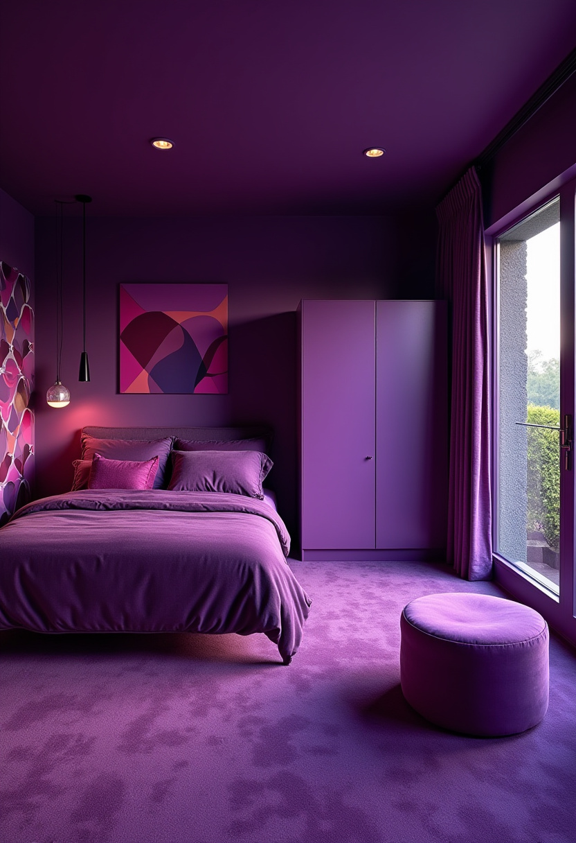 Deep Purple Bedroom 29