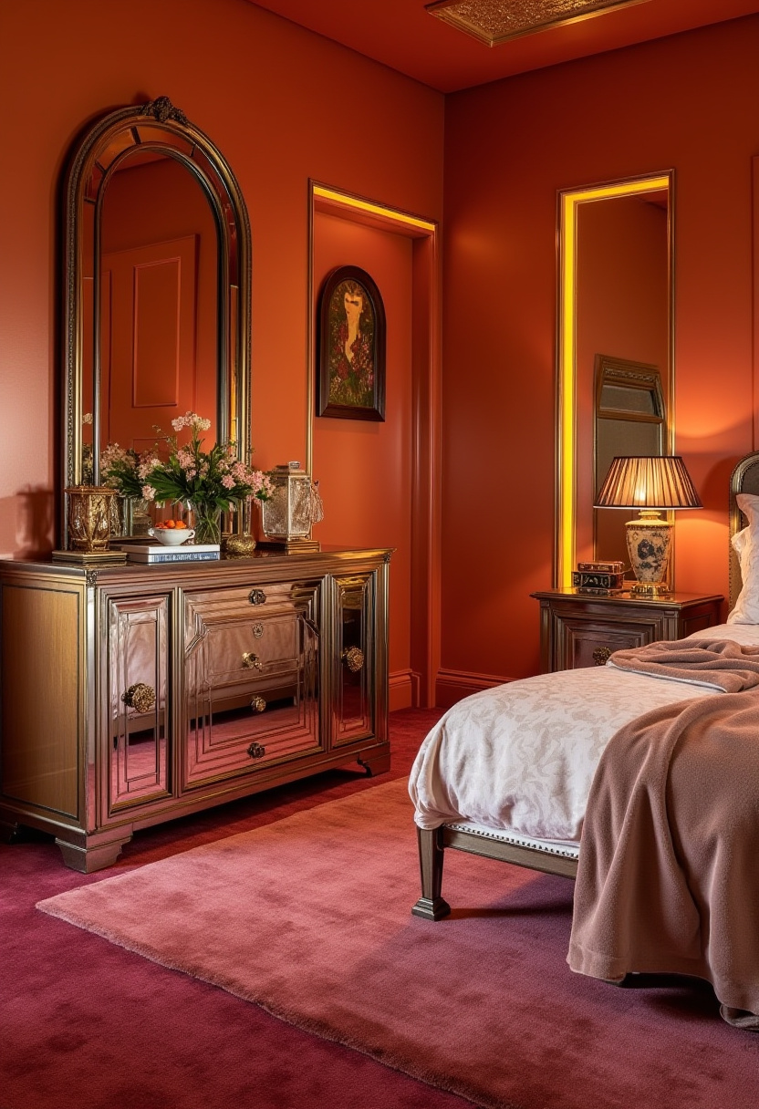 Elegant English Bedroom Charm Vintage Aesthetic 10