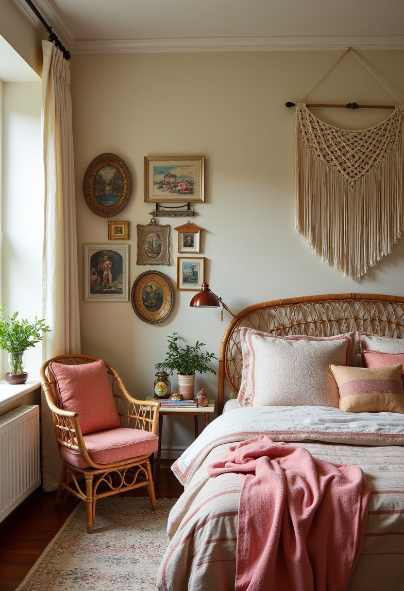 Elegant English Bedroom Charm Vintage Aesthetic 12